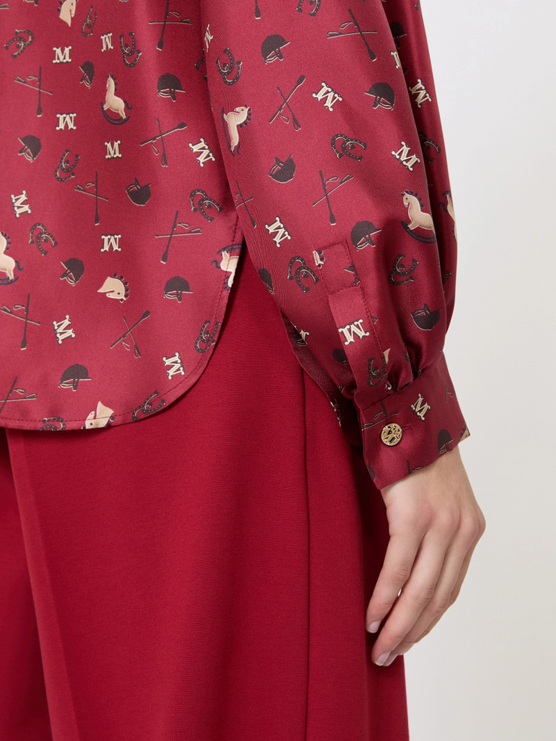 ZUCCA Printed silk pussy-bow shirt - RED 6