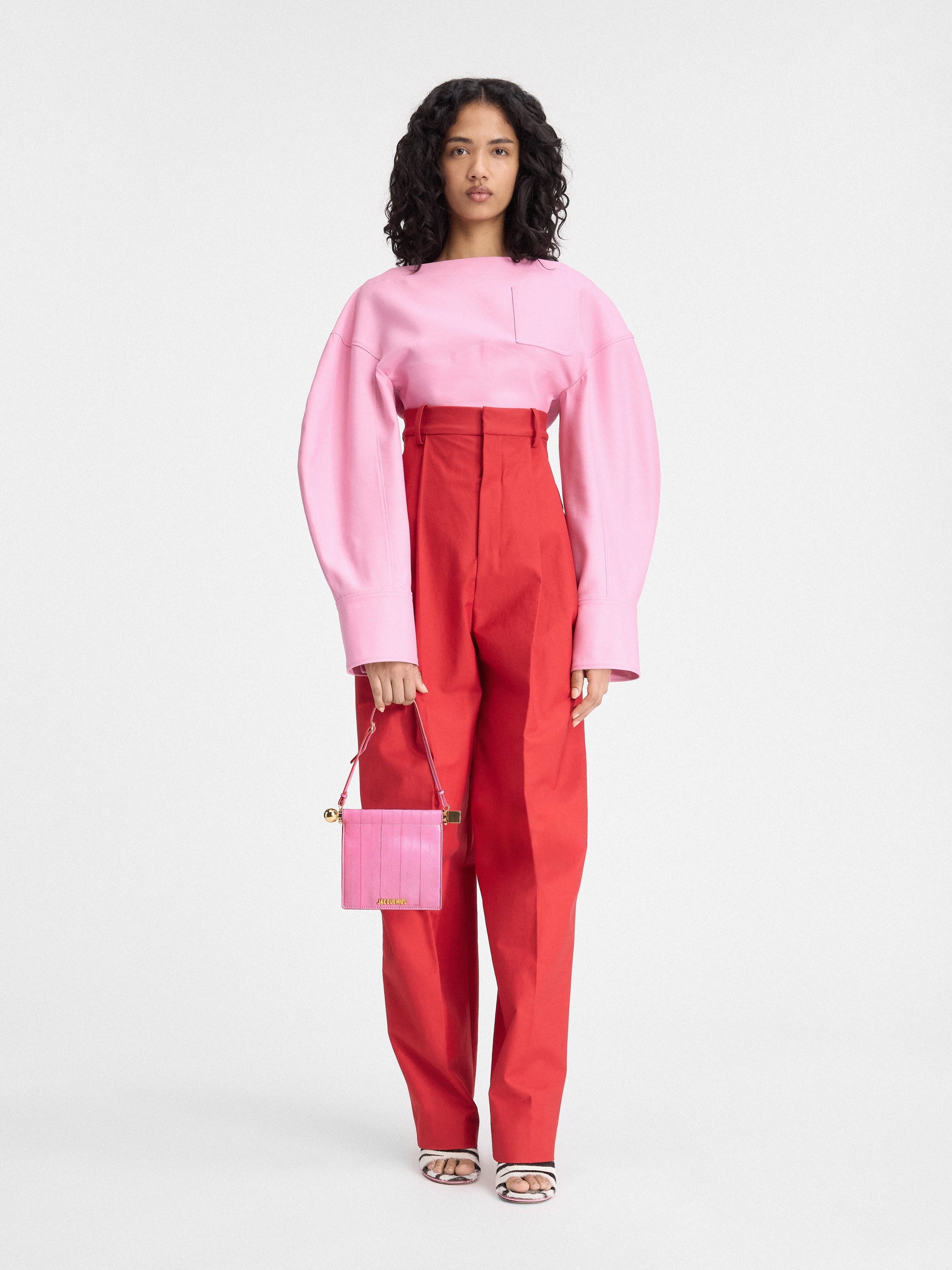 【JACQUEMUS】 Le Pichou Round Coin Wallet-PINK NWT Jacquemus Jacquemus Le Pitchou Round Coin Purse Dark