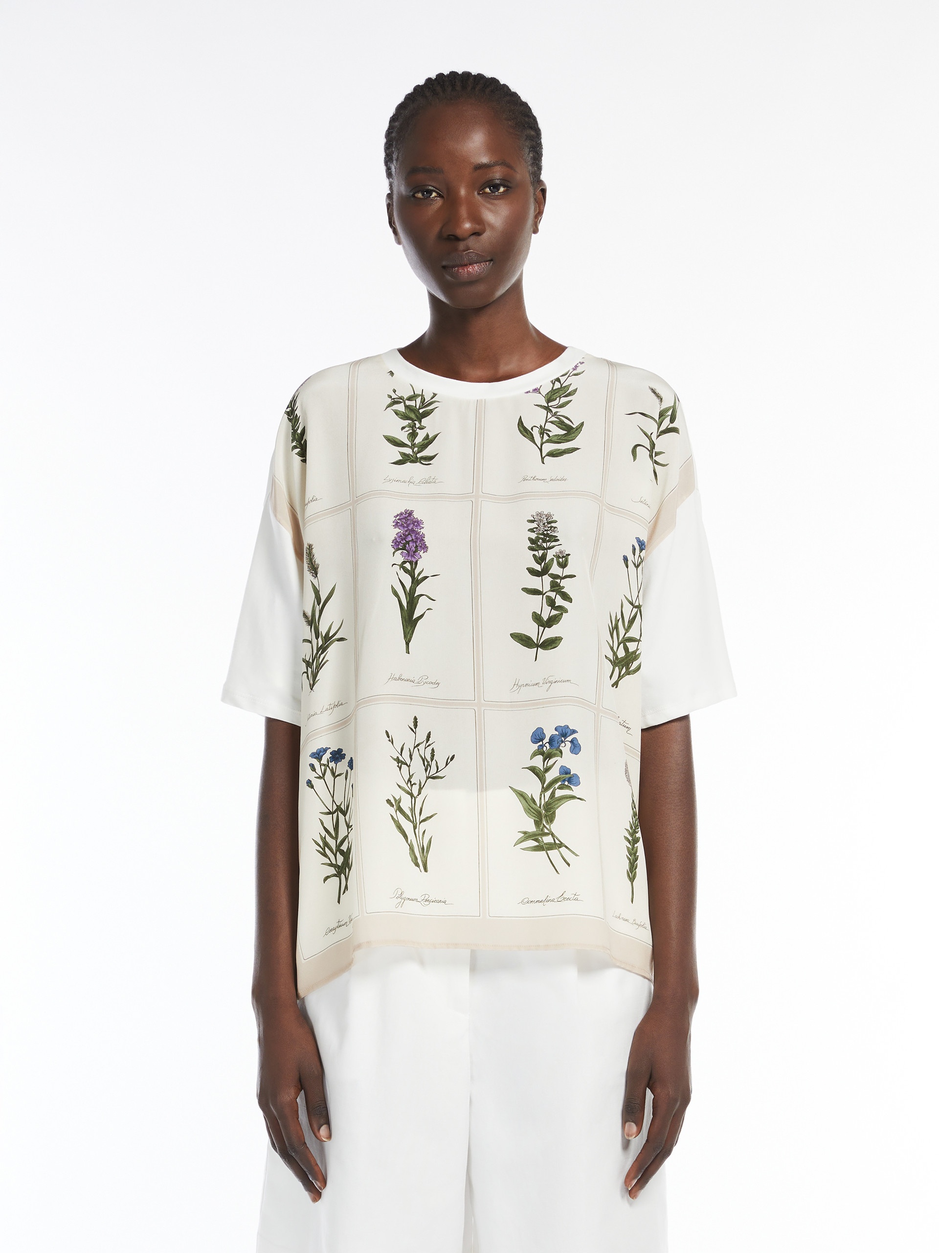 PAMPAS Printed silk and jersey T-shirt - 3