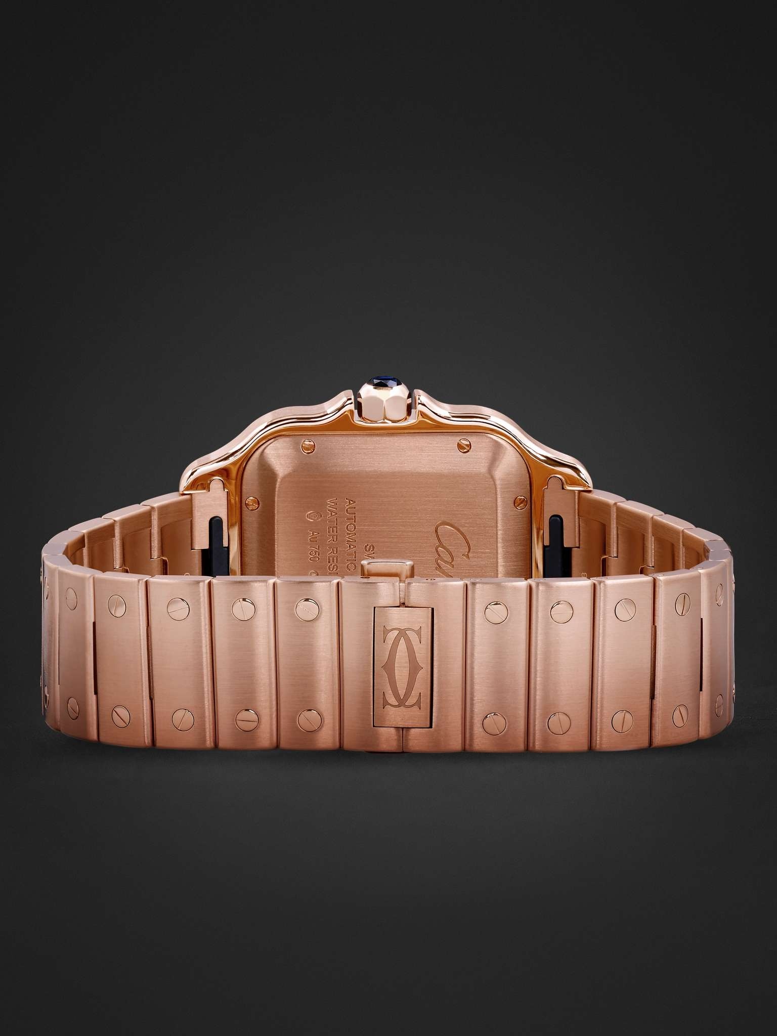 Santos Automatic 39.8mm 18-Karat Pink Gold Interchangeable Alligator Watch, Ref. No. WGSA0007 - 7