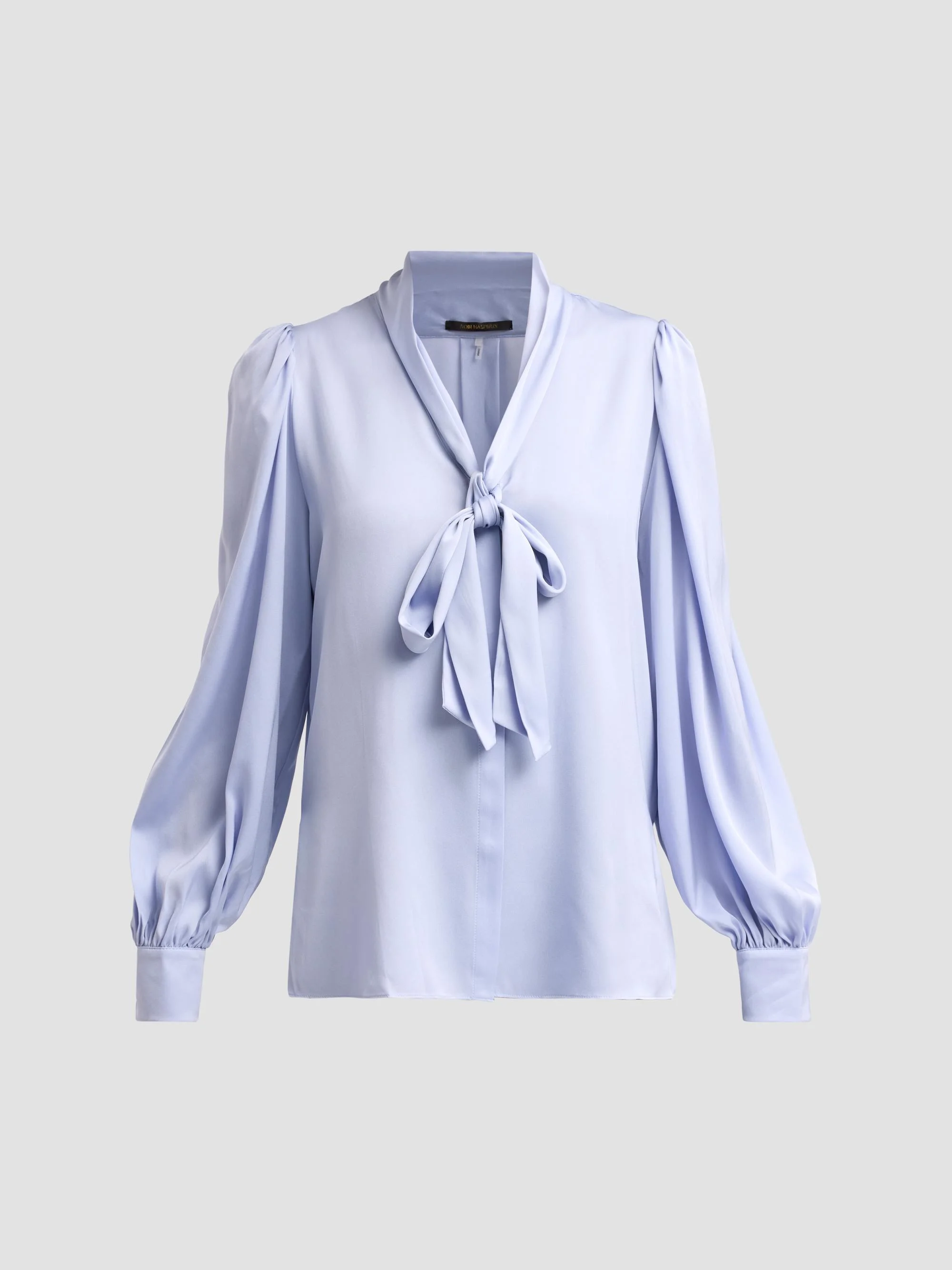 Women's Selena Stretch-Silk Tie-Front Blouse - Frost - 1