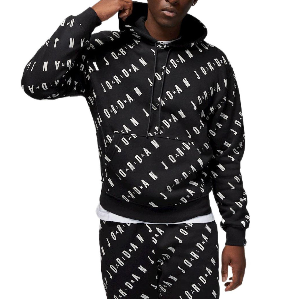 Air Jordan AOP Fleece Pullover 'Black White' DV7640-010 - 3