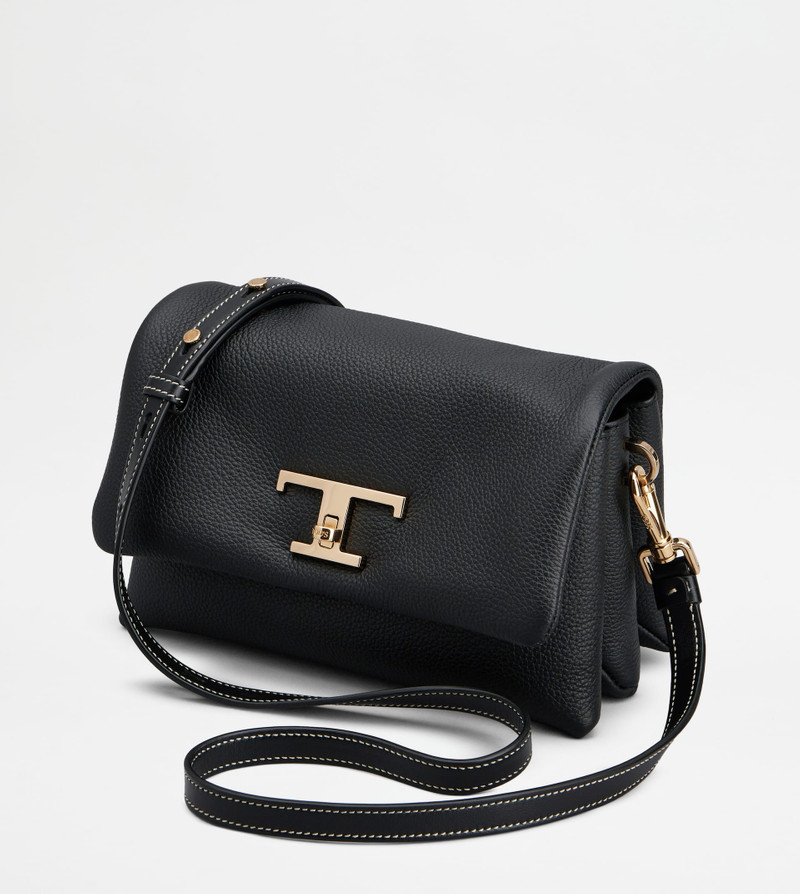 T TIMELESS FLAP BAG IN LEATHER MINI - BLACK 6
