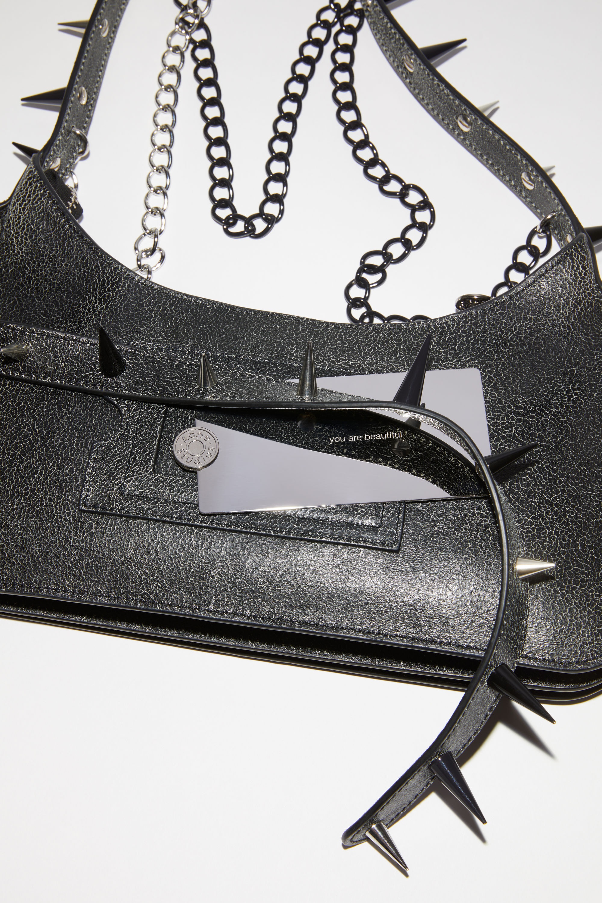 Platt spike mini shoulder bag - Black - 5