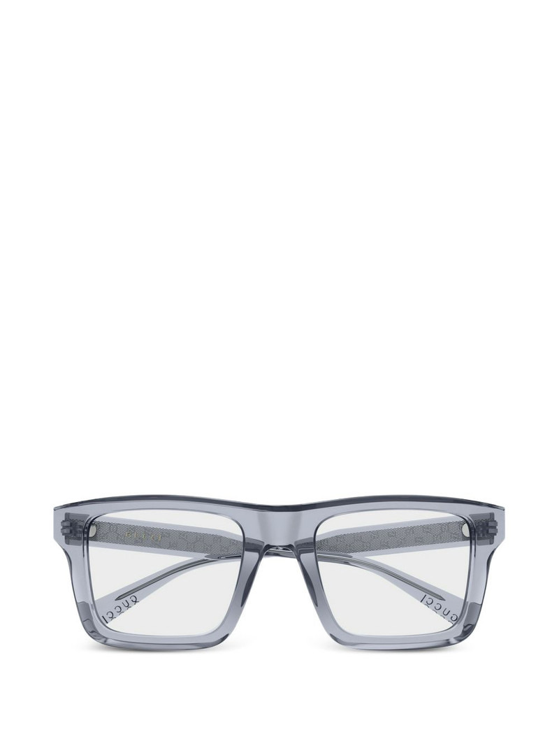 transparent square-frame glasses 1