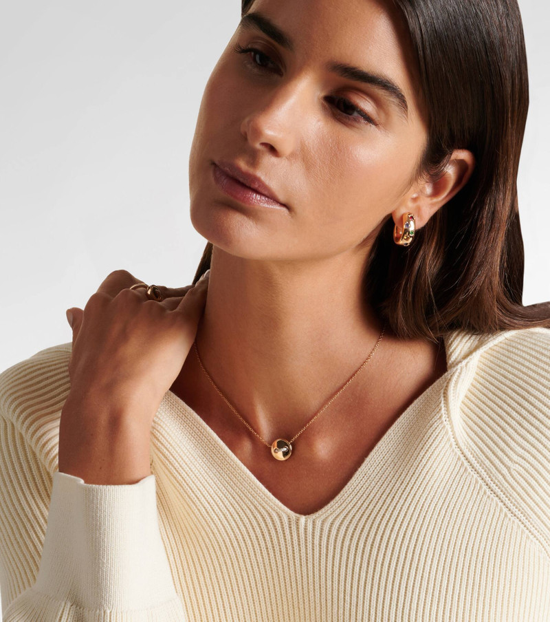 Pomellato Pom Pom Dot 18kt rose gold pendant necklace with turquoise and diamonds outlook