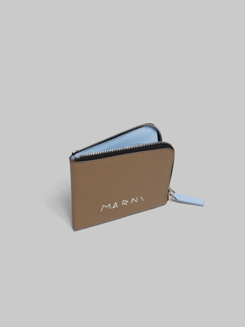 BROWN LEATHER ZIP-AROUND WALLET WITH MARNI MENDING - 2