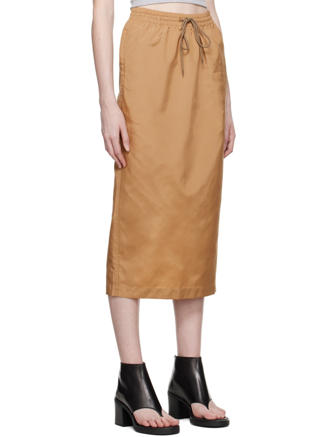 Tan Utility Midi Skirt - 2