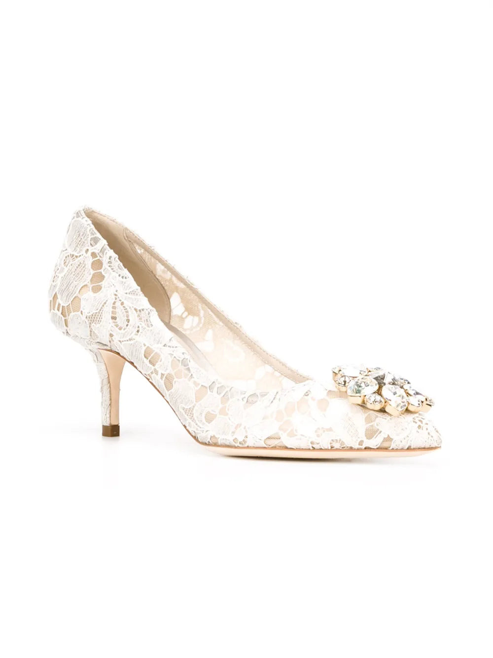 Dolce & Gabbana Women Lace Rainbow Pumps With 60Mm Brooch - 2