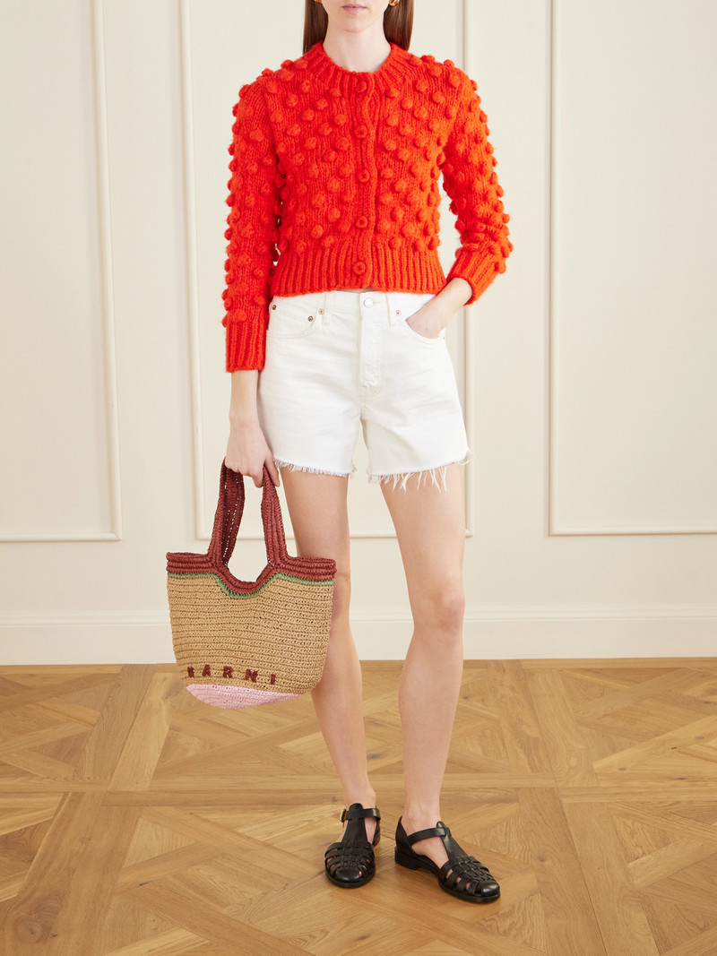 SUZIE KONDI Juno Cropped Knitted Cotton And Silk-blend Cardigan outlook
