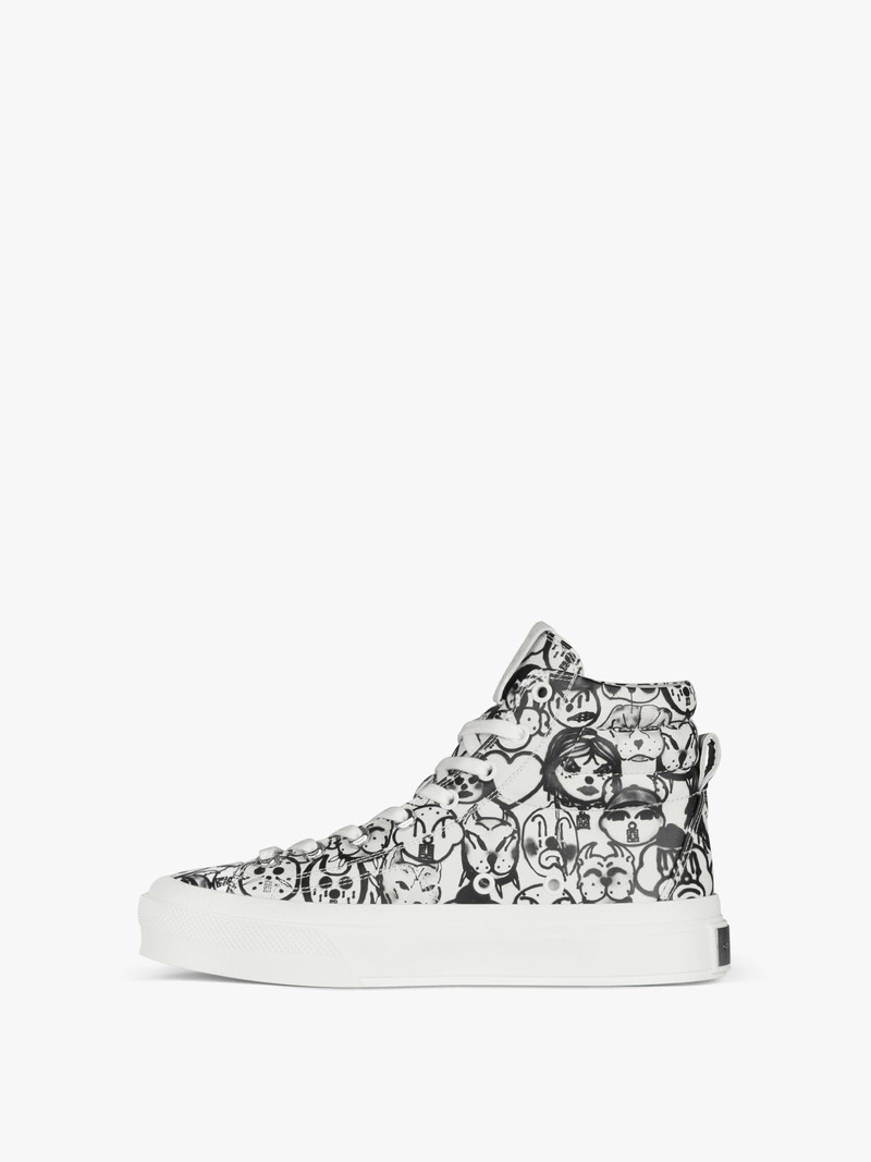 Givenchy HIGH SNEAKERS CITY IN LEATHER WITH TAG EFFECT PRINTS outlook