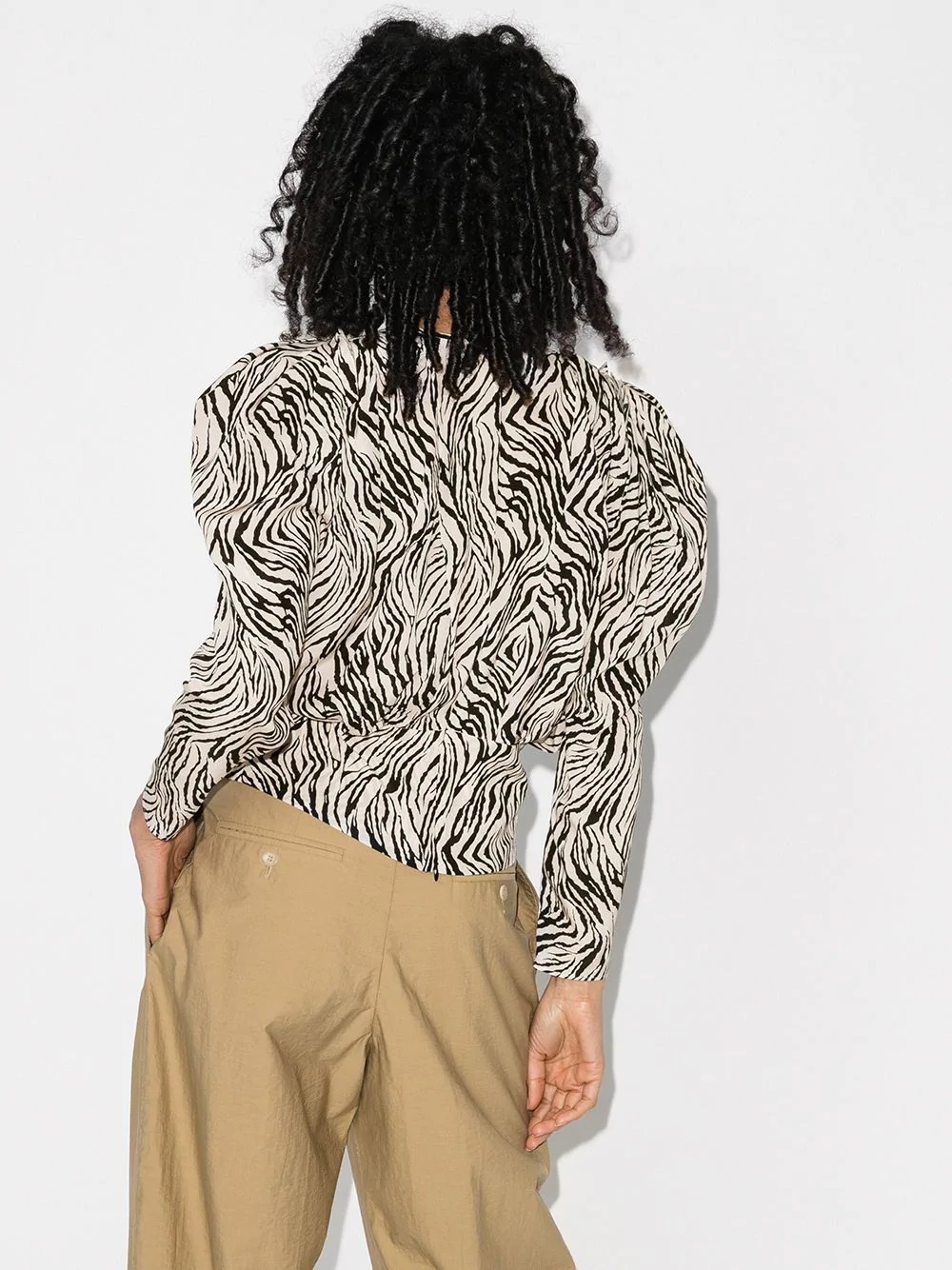 pouf sleeve zebra print shirt - 3