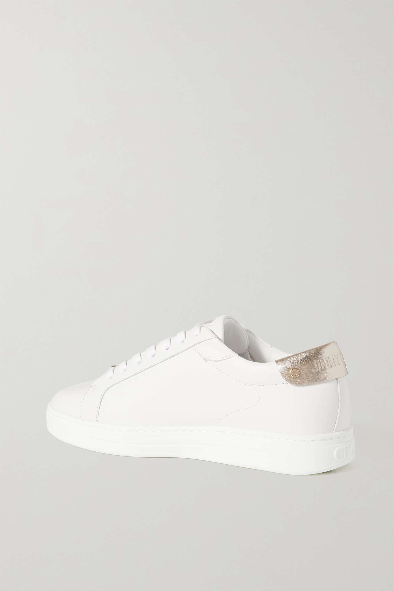 Rome metallic-trimmed leather sneakers - 3