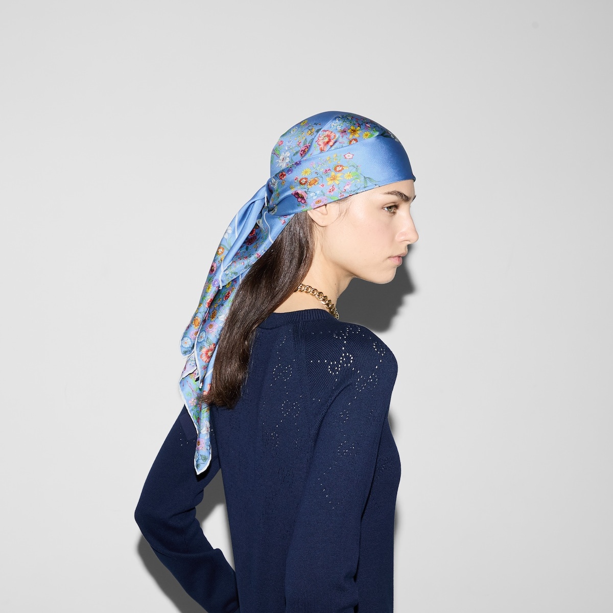 Double G floral print silk carré - 5