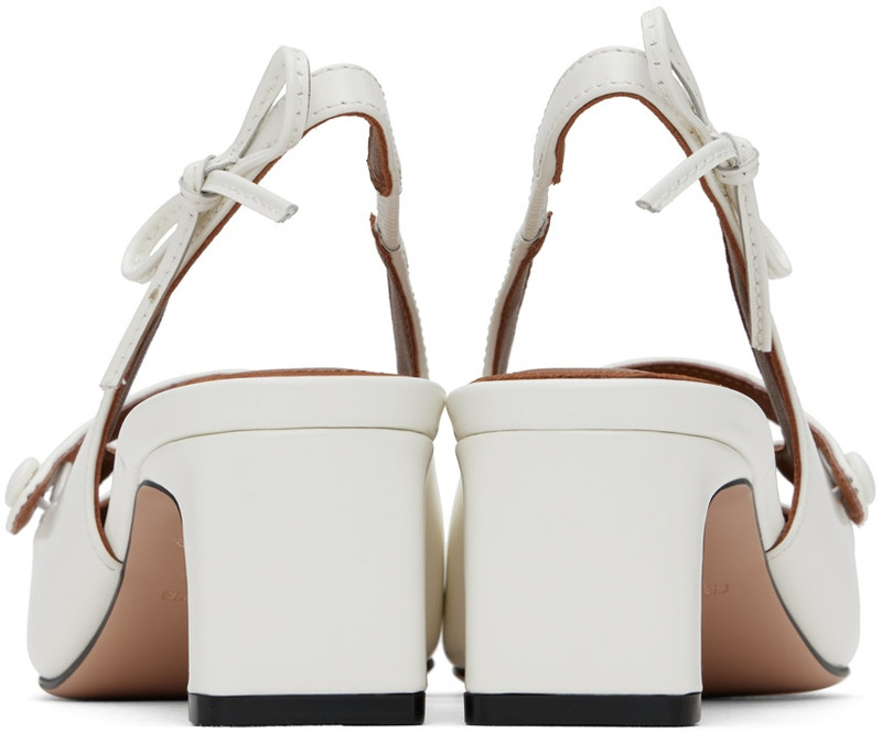 SHUSHU/TONG White Side Bow Square Toe Heels outlook