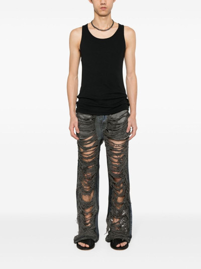 Rick Owens DRKSHDW distressed straight jeans outlook