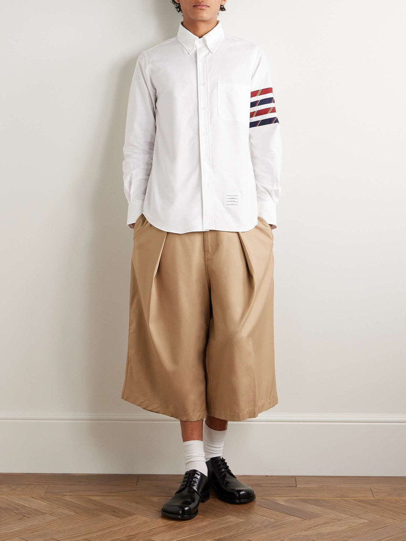Thom Browne Button-Down Collar Grosgrain-Trimmed Cotton Oxford Shirt outlook