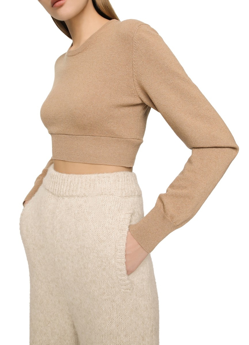 Cropped wool and cashmere sweater - 2