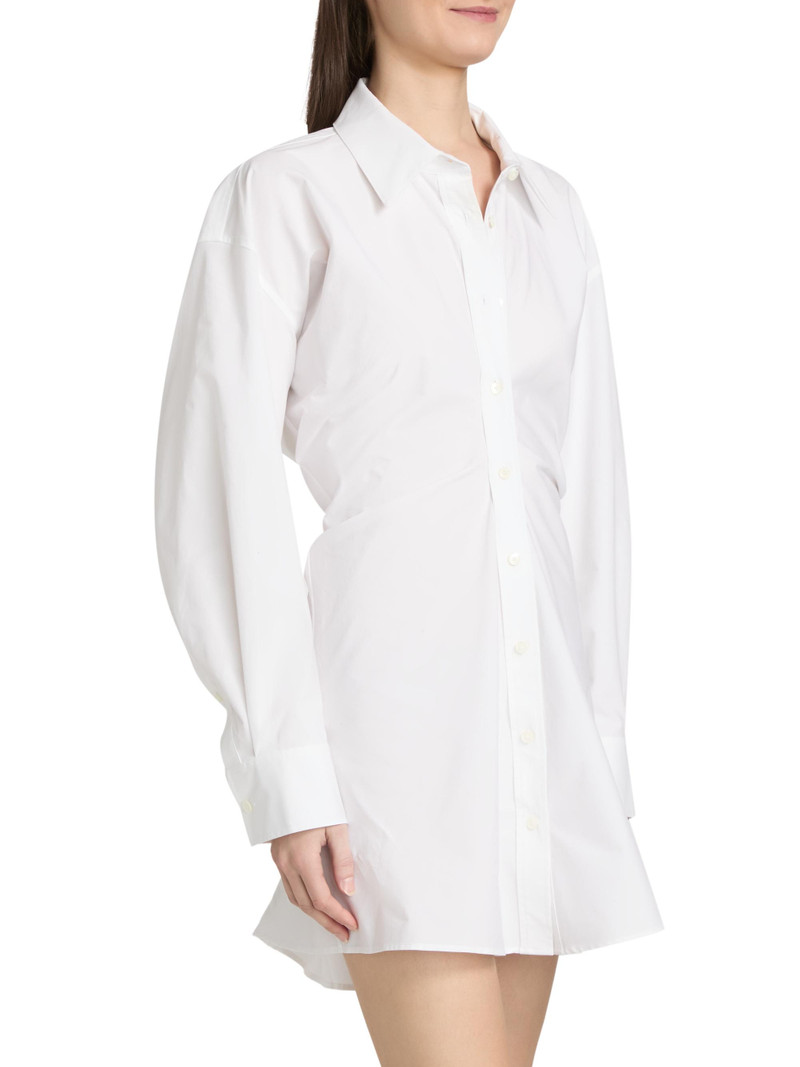 Women's Cotton Poplin Mini-Shirtdress - White 4
