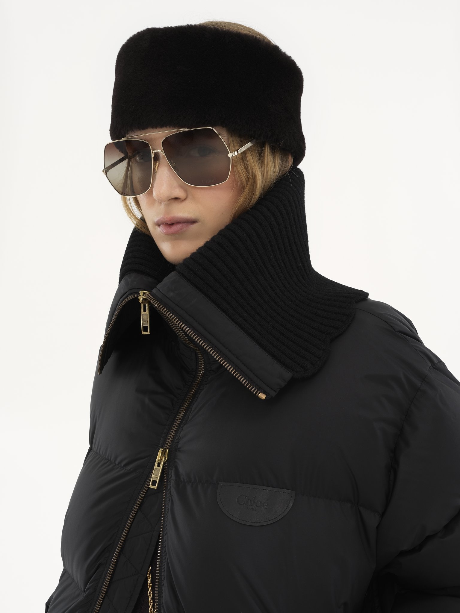 HIGH-NECK PUFFER JACKET IN SHINY NYLON - 7