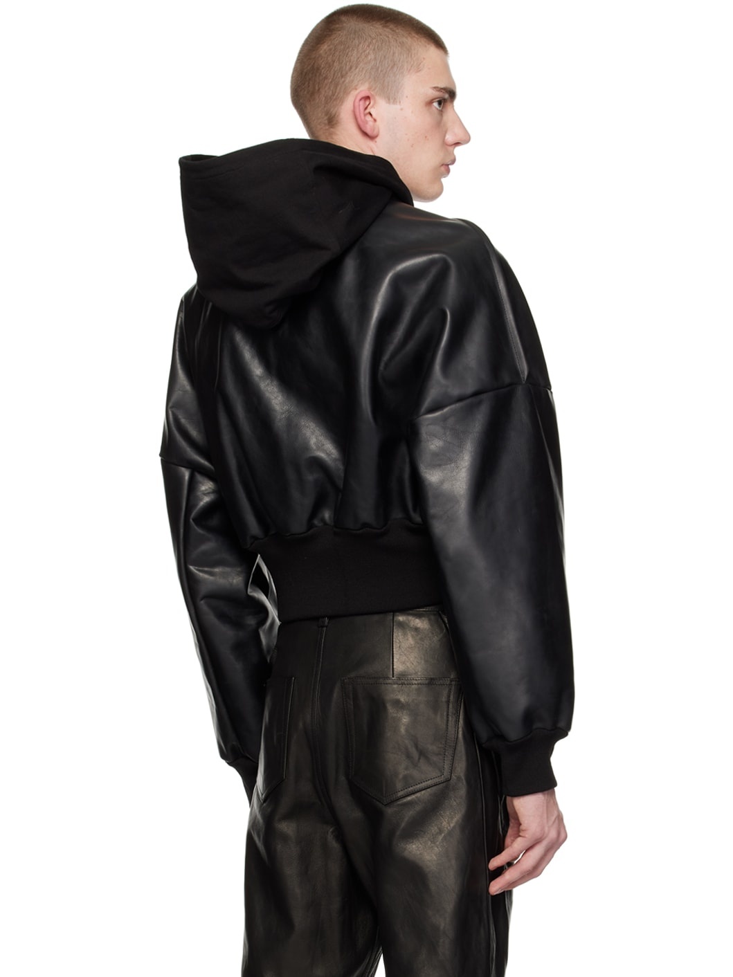 Black Flight Leather Jacket - 3