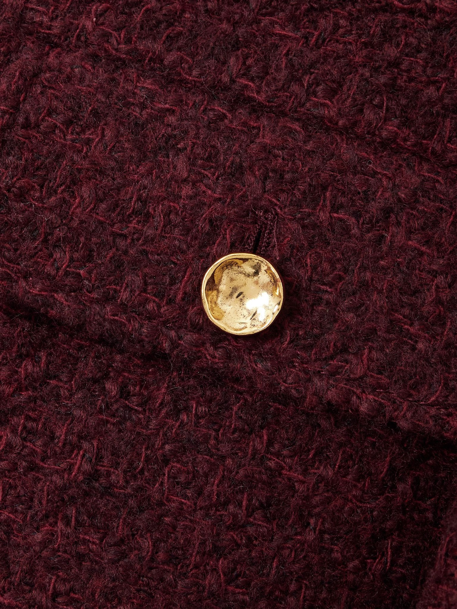 Astley cropped tweed jacket Burgundy - 4