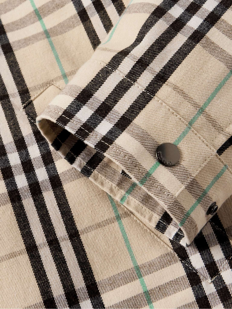 Checked Cotton-Flannel Harrington Jacket 5