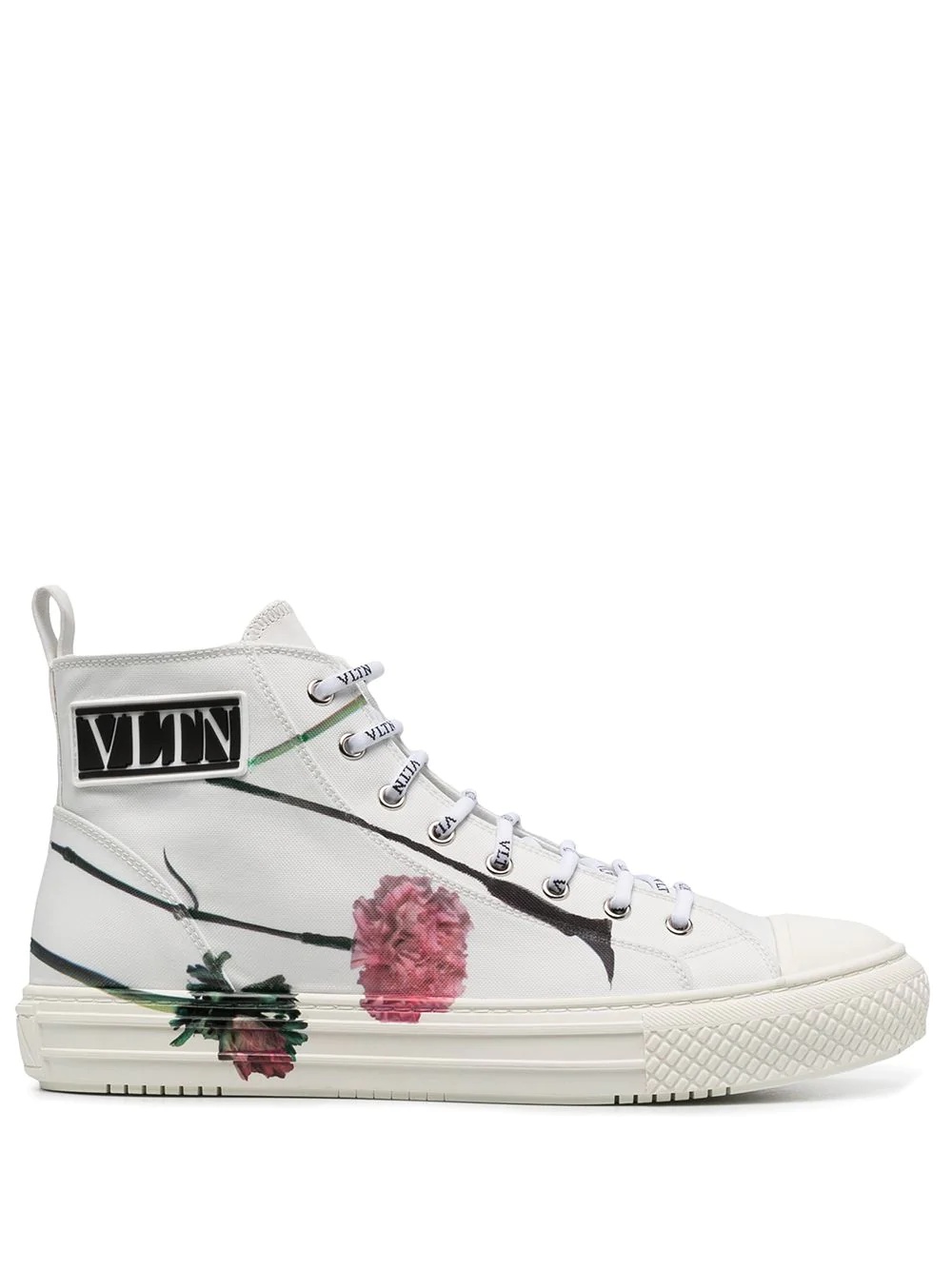 VLTN patch floral-print sneakers - 1