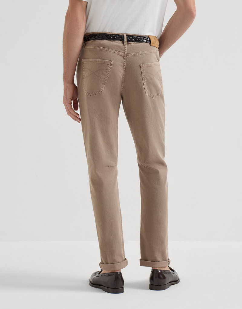 Garment-dyed five-pocket trousers in comfort denim 3