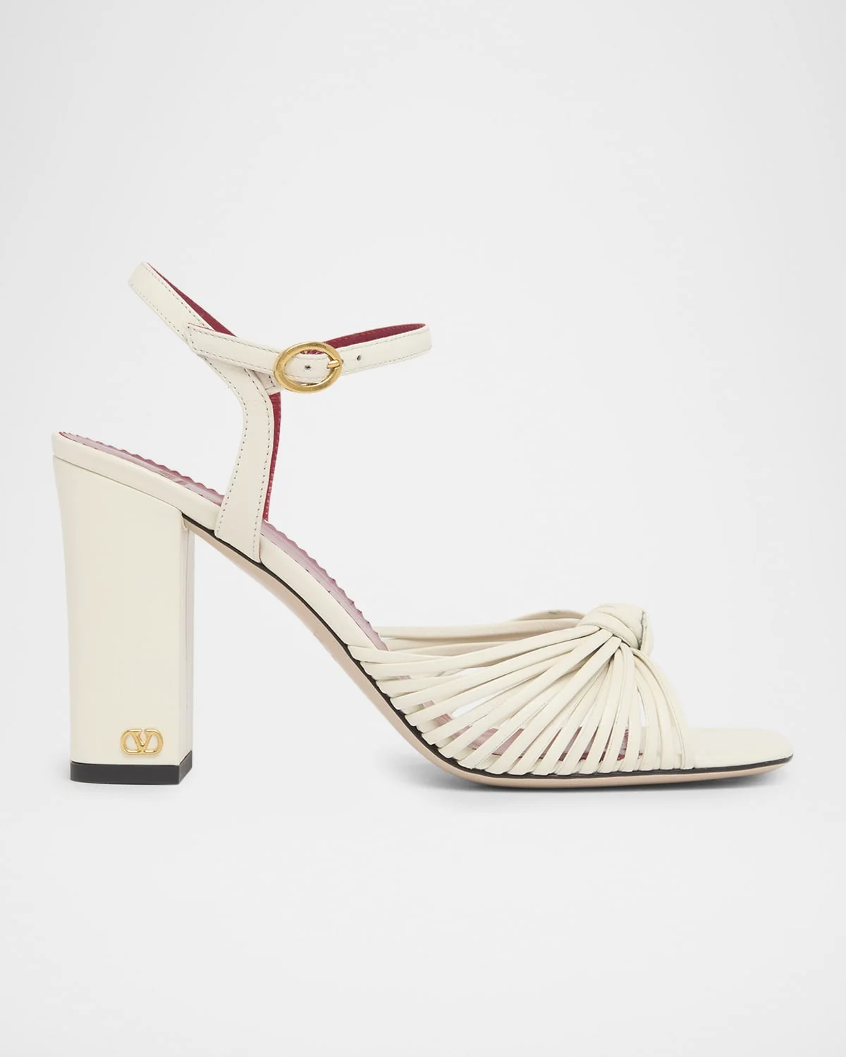 90mm VLogo Anne Leather Block-Heel Sandals - 1