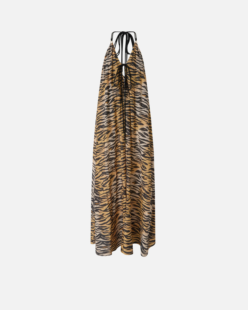 LONG HALTERNECK DRESS WITH ANIMAL PRINT 1