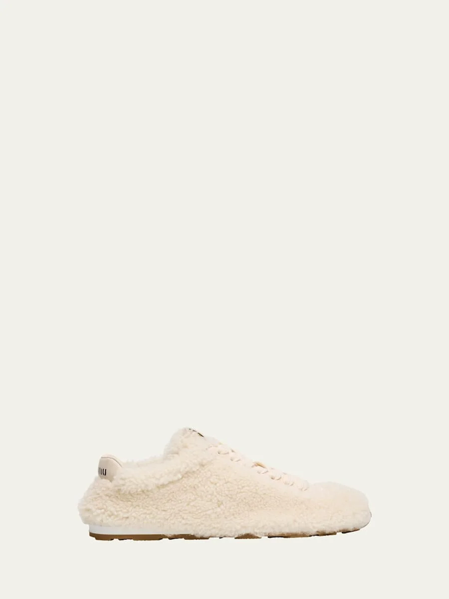 Shearling Low-Top Sneakers - 1