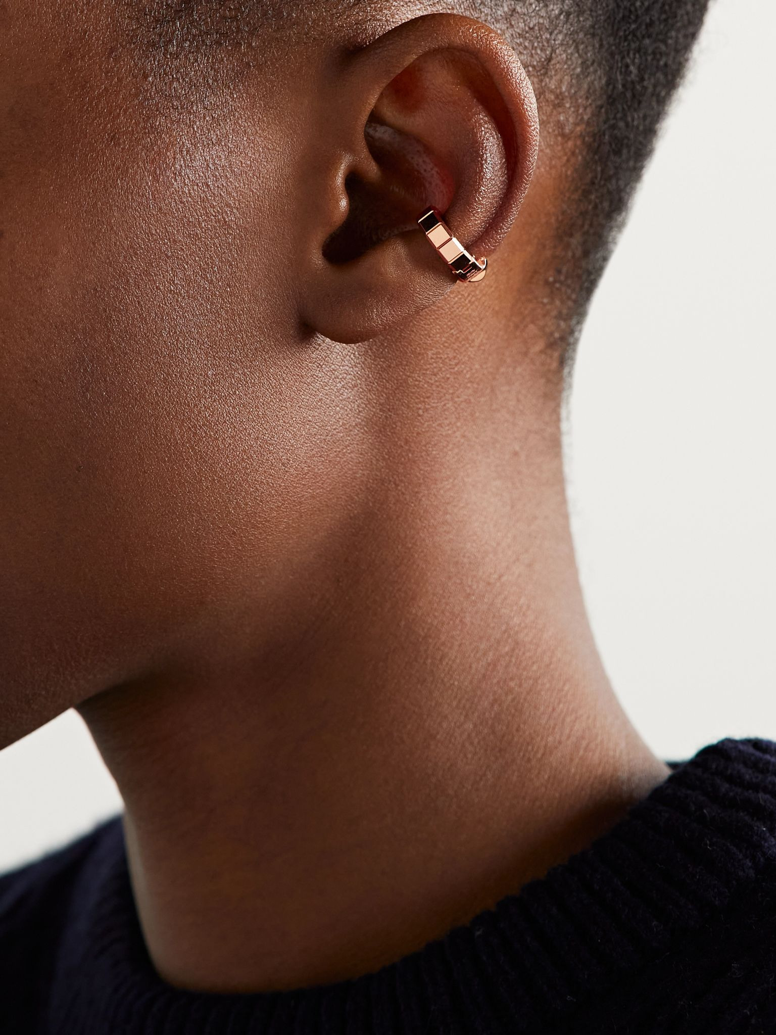 Ice Cube 18-karat rose gold single clip earring Gold - 2