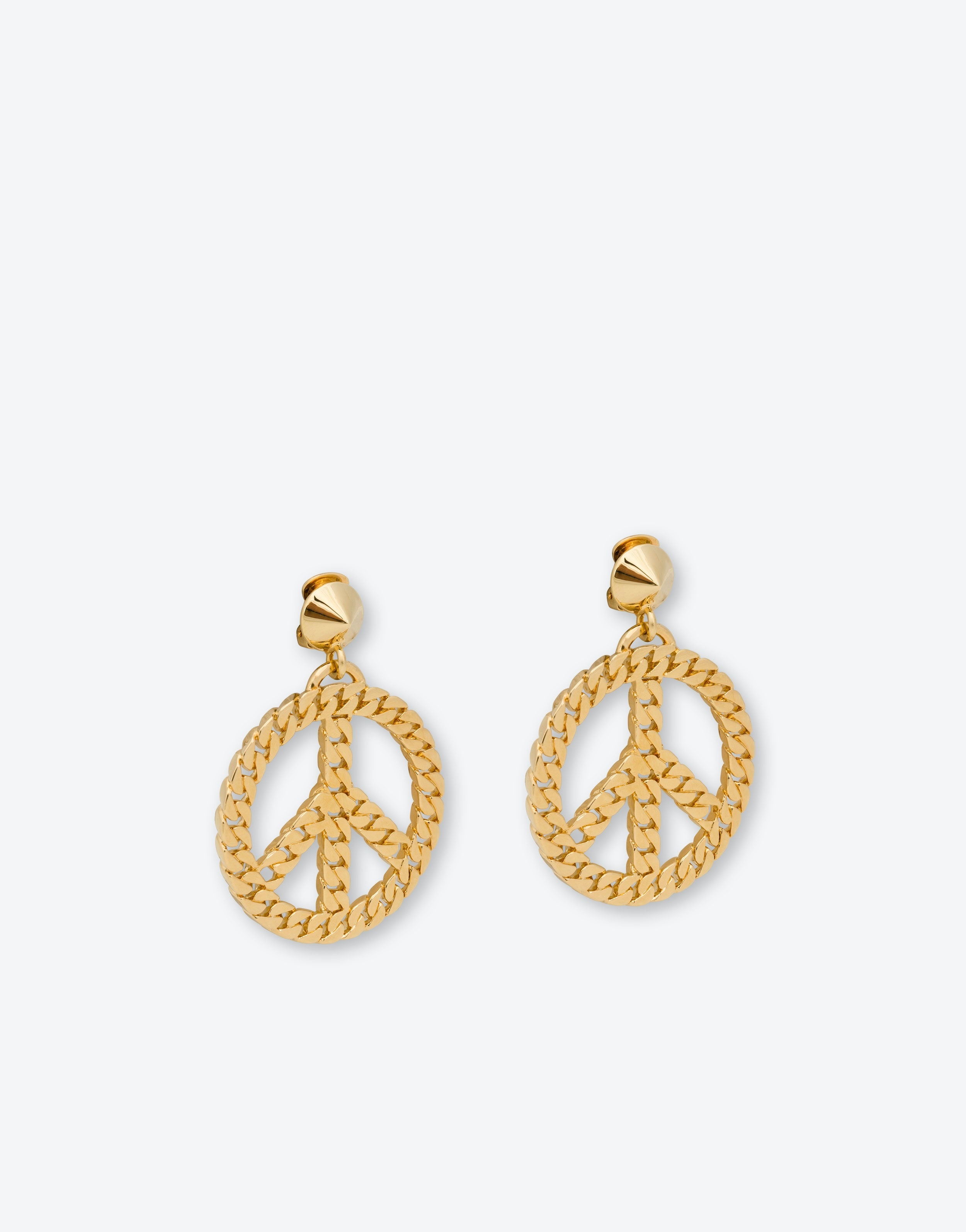 CHAIN PEACE SYMBOL EARRINGS - 2