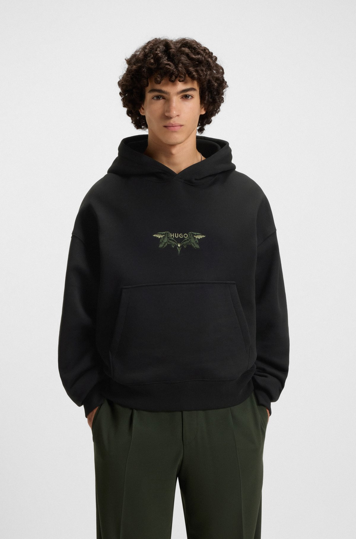 COTTON-TERRY HOODIE WITH EMBROIDERED ARTWORK - 2