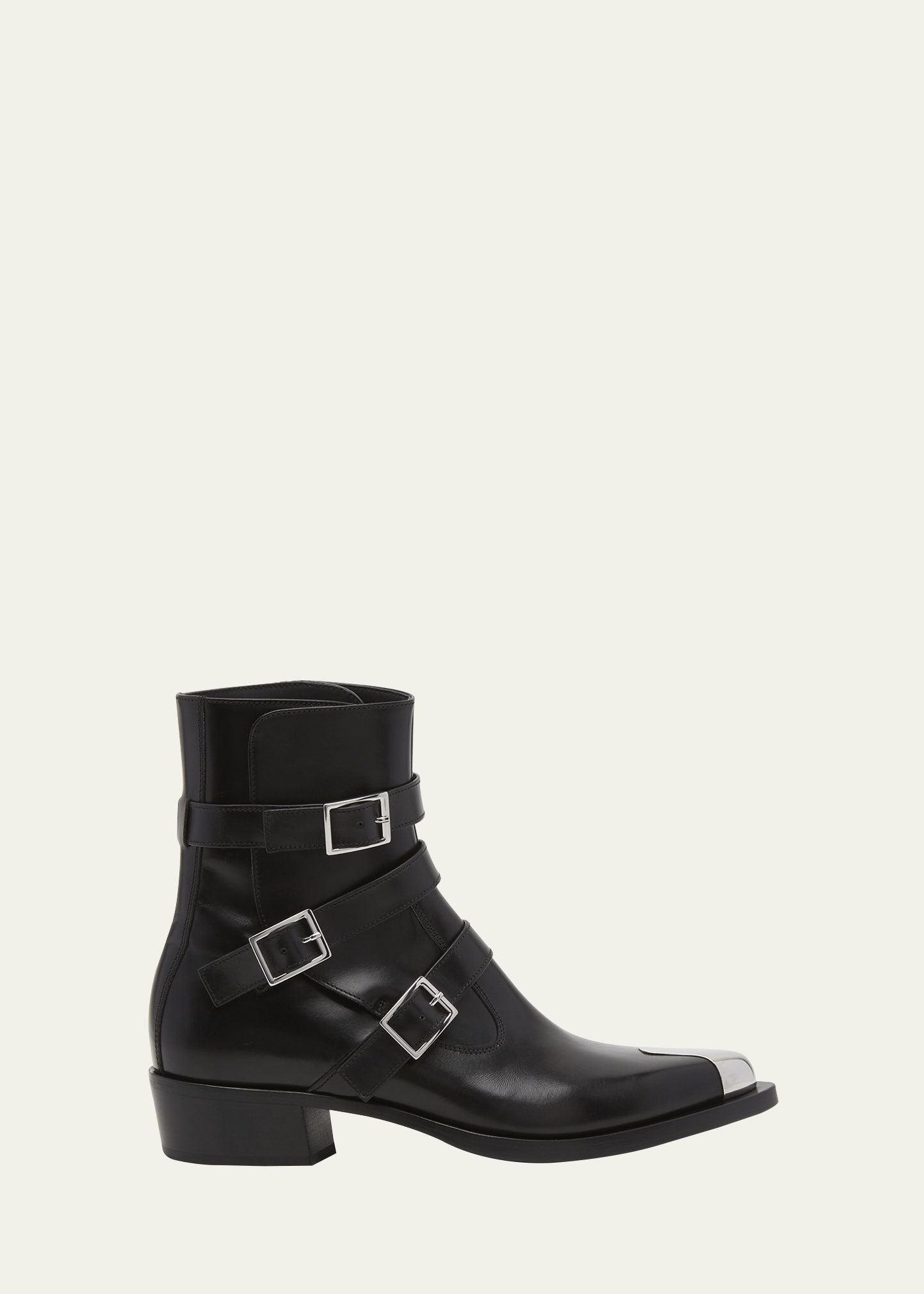 ブーツその他 Mcqueen Buckle Ankle Boots Alexander McQueen Buckle Fastening Ankle Boots White Black