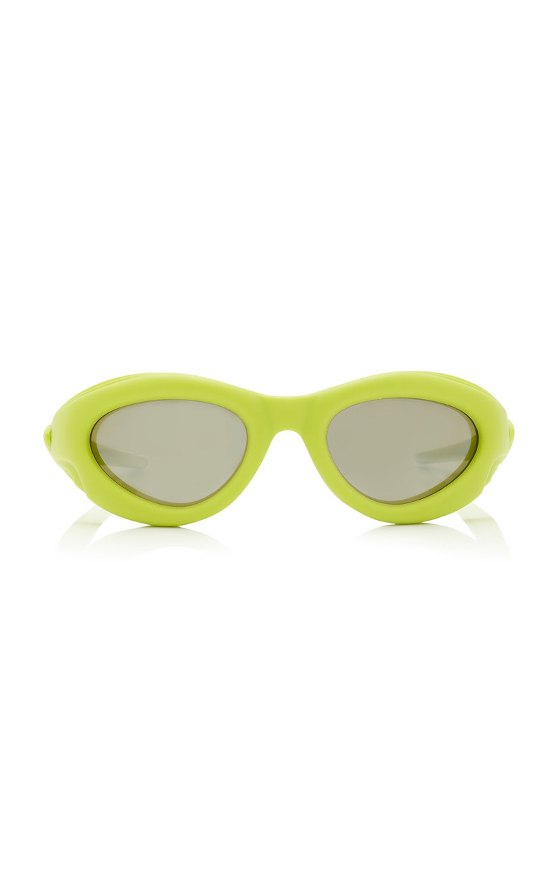Round Cat-Eye Rubber Sunglasses green - 1