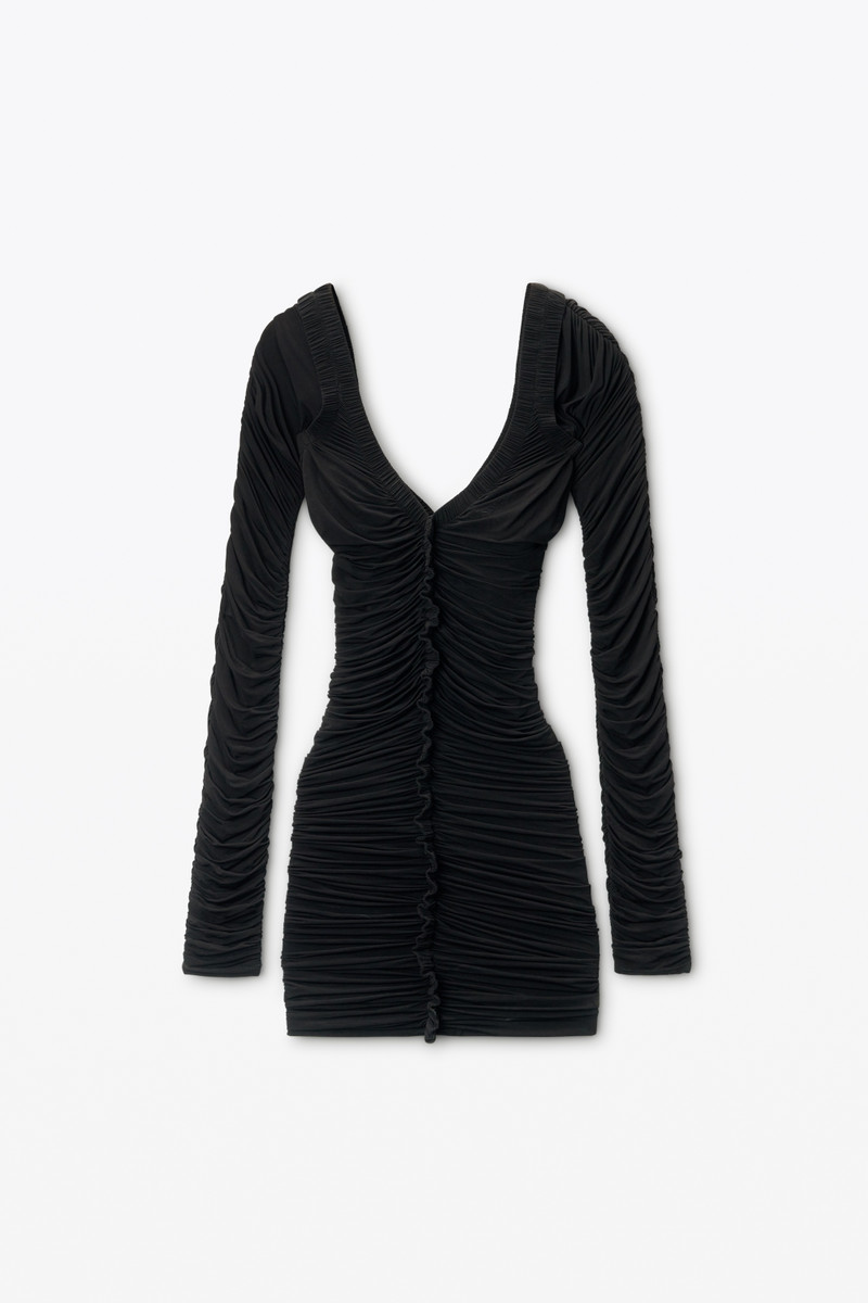 Ruched Long-Sleeve Minidress 1