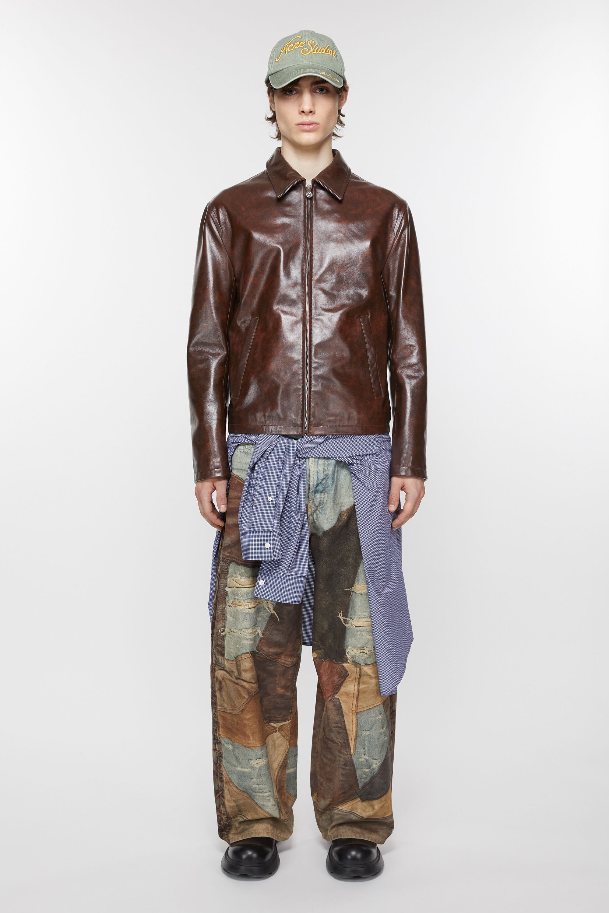 Leather jacket - Brown - 2