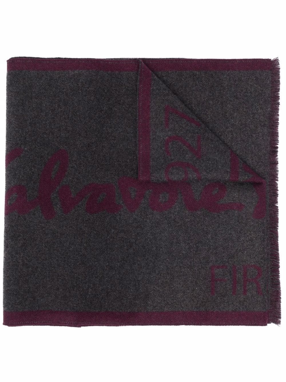 intarsia-knit logo cashmere scarf - 1