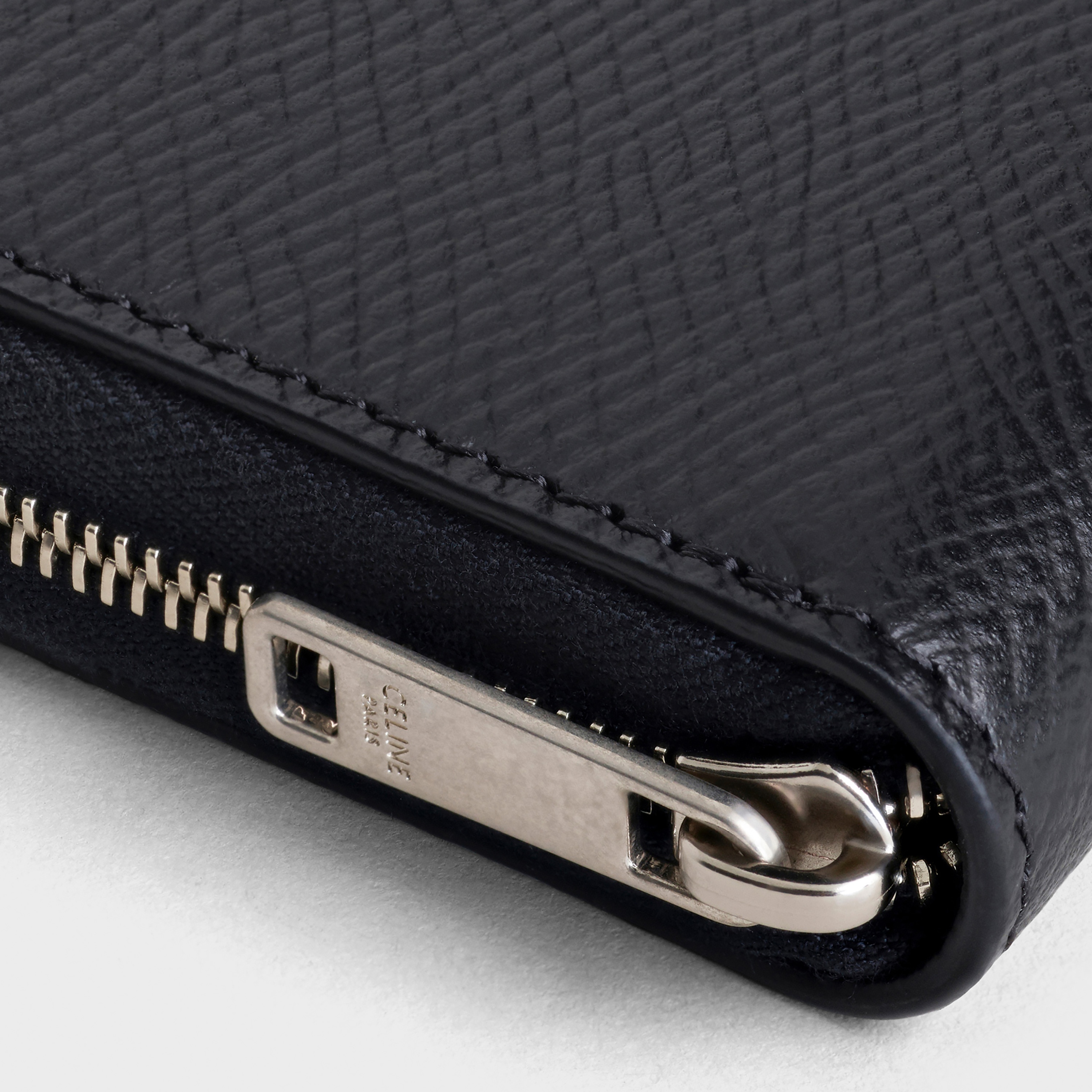 COMPACT ZIPPED WALLET IN GRAINED CALFSKIN - 5