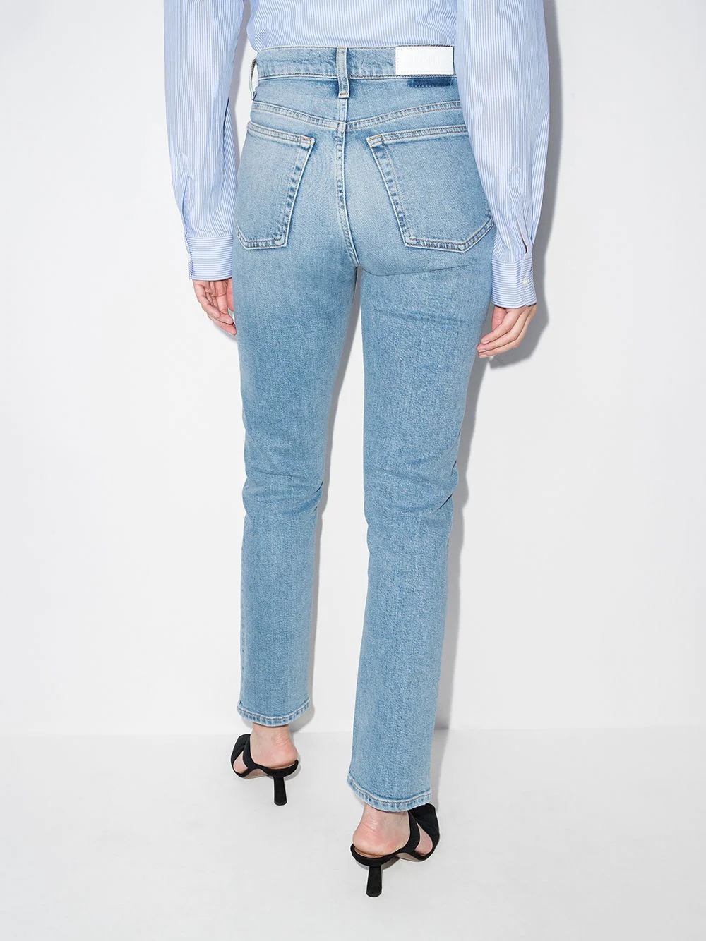 high-waisted straight-leg jeans - 4