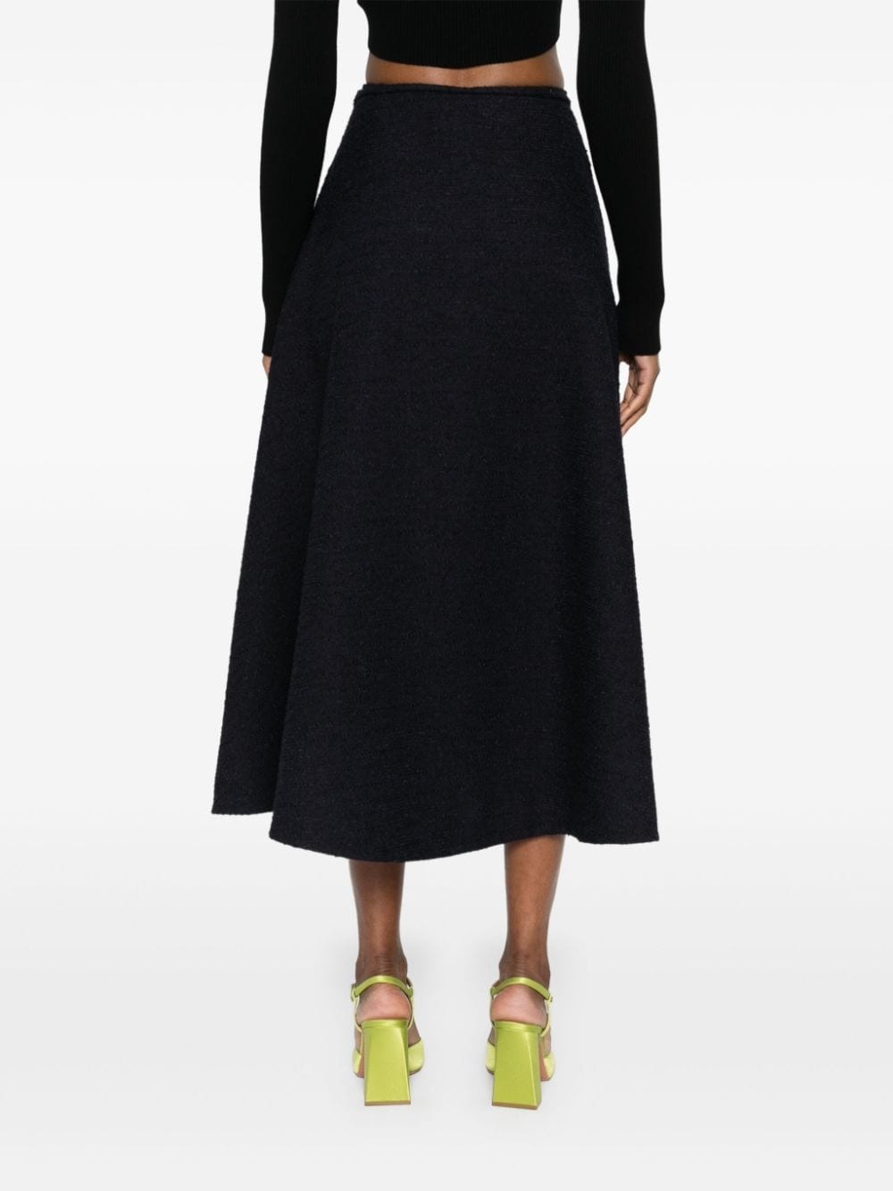 VLogo tweed midi skirt - 4