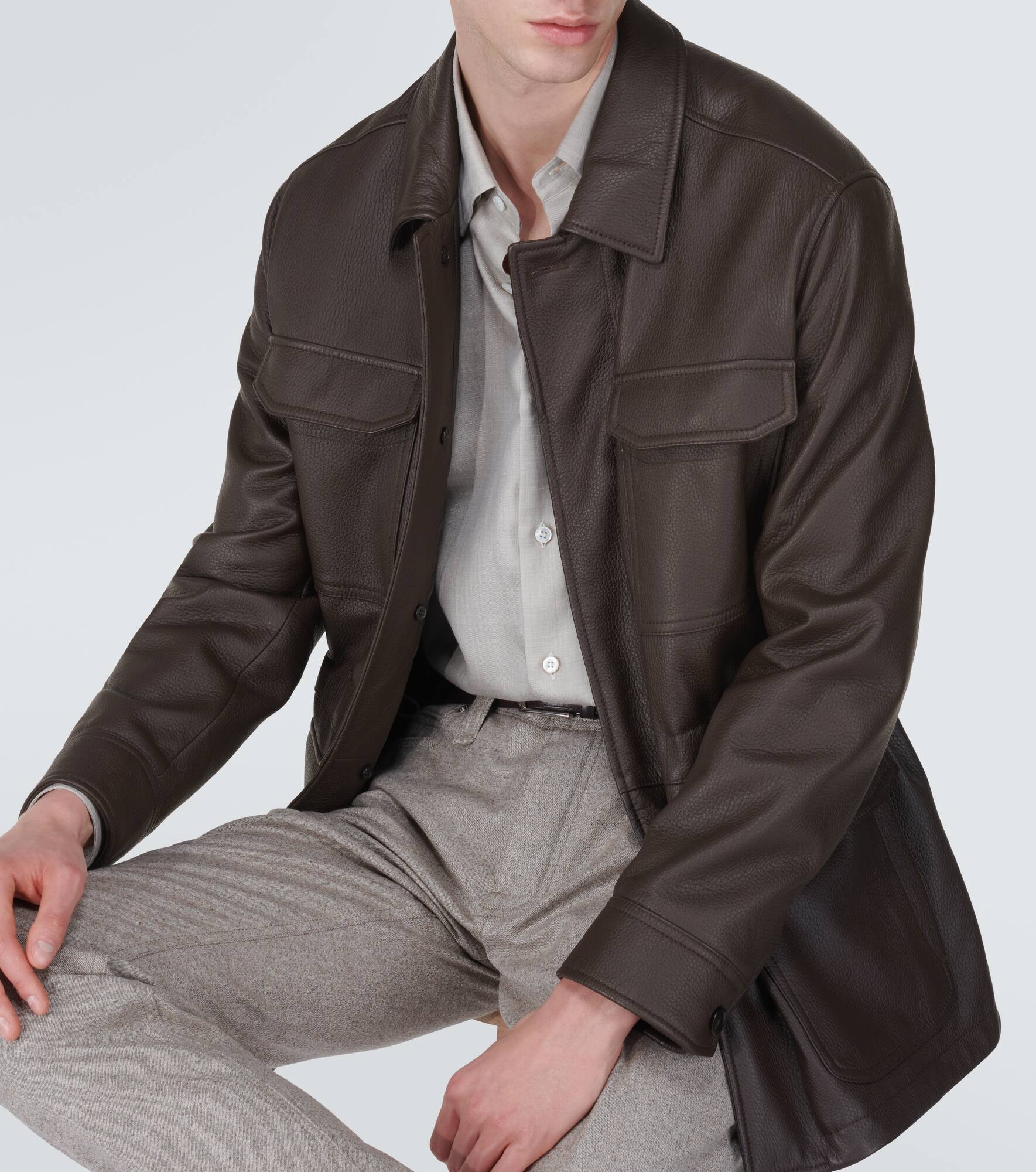 Silk, cashmere, and linen shirt - 5