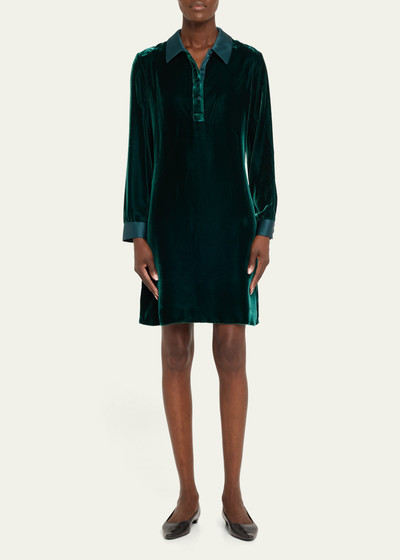 GIORGIO ARMANI Velvet Collared Short Shirt Dress outlook