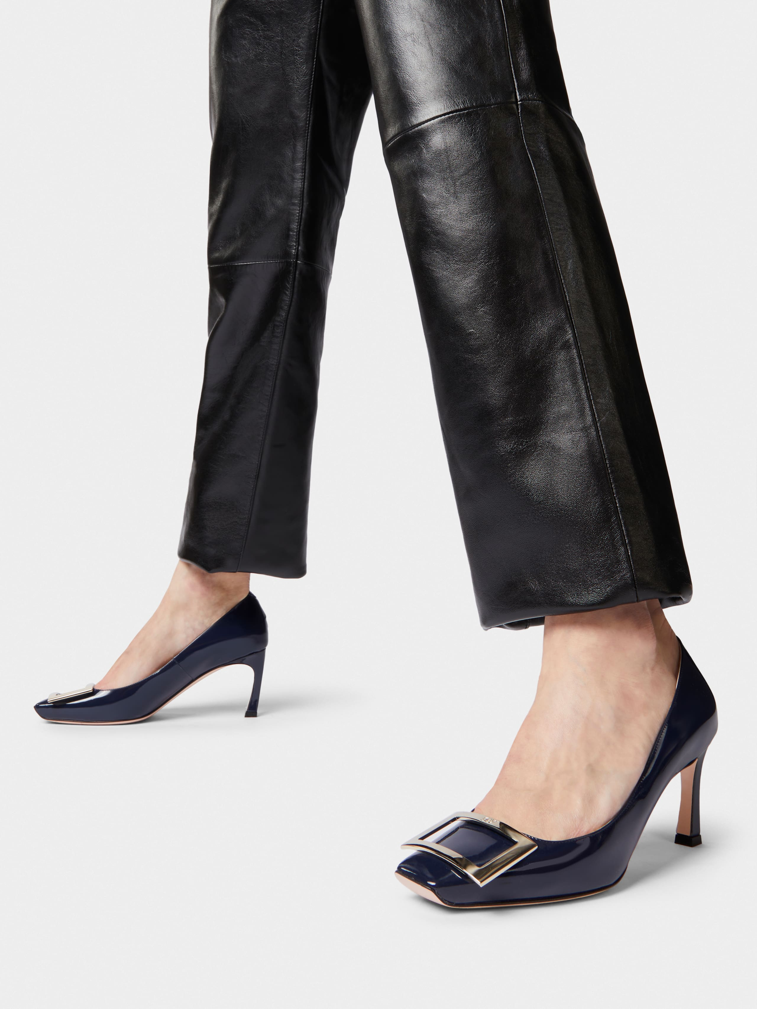 Trompette Metal Buckle Pumps in Patent Leather - 8
