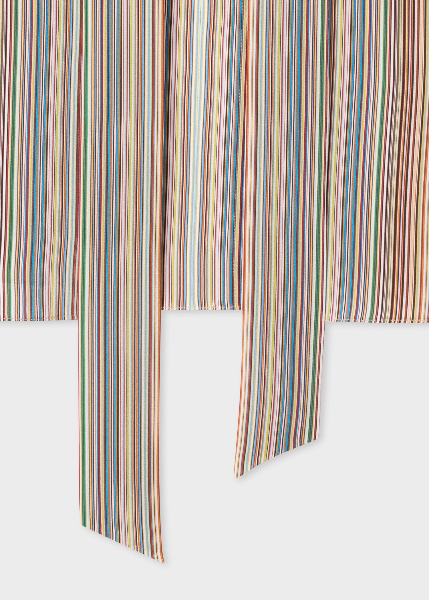 'Signature Stripe' Silk Tie Neck Blouse - 4
