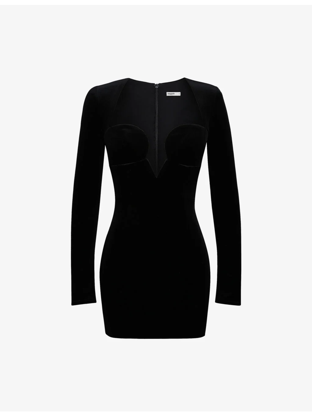 Sierra Long-Sleeve Velvet-Jersey Mini Dress - 1