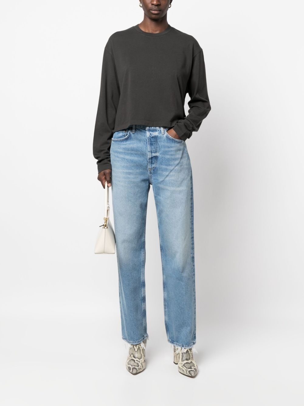 long-sleeve crop top - 2