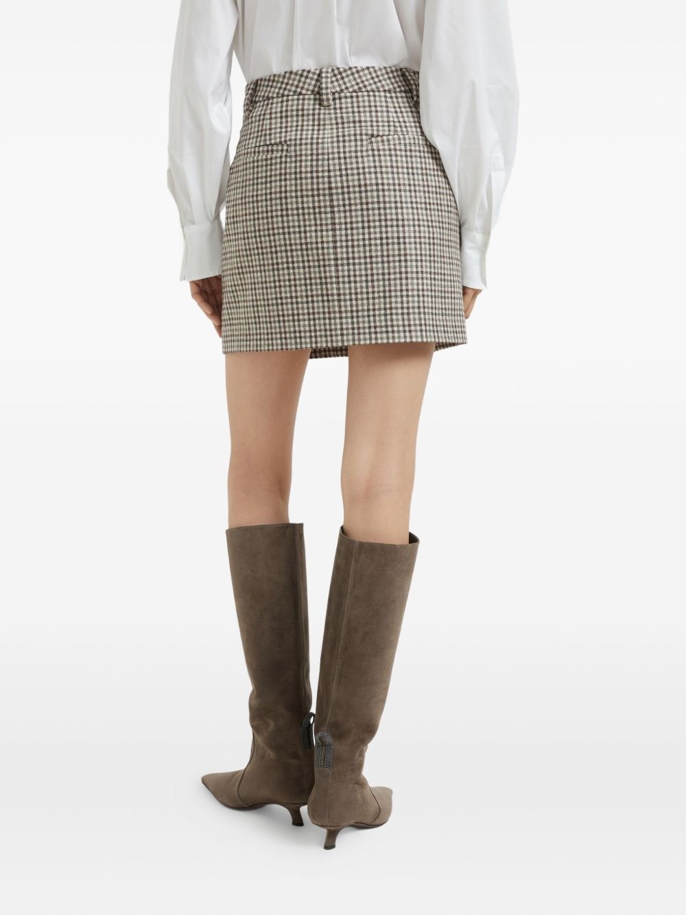 checked flannel mini skirt - 4